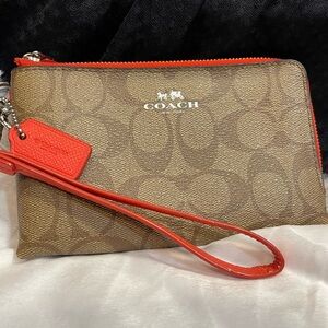 Coach Brown w/ Orange Double Zip